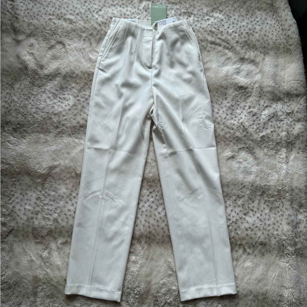 NWT H&M High Waist Slacks White size 2
